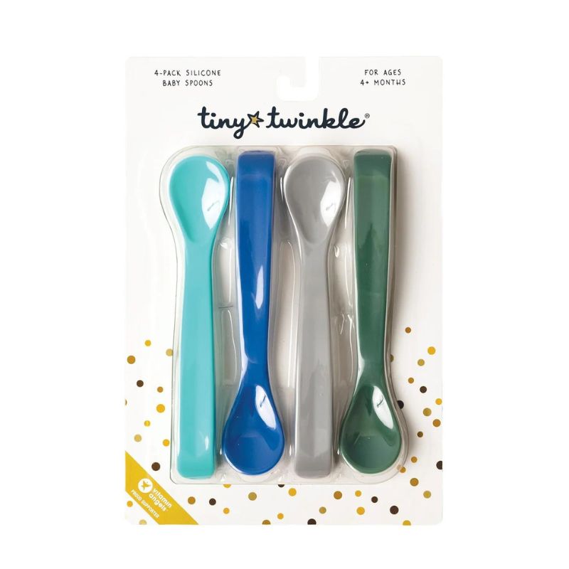 Silicone Baby Spoons 4 Pack Boy