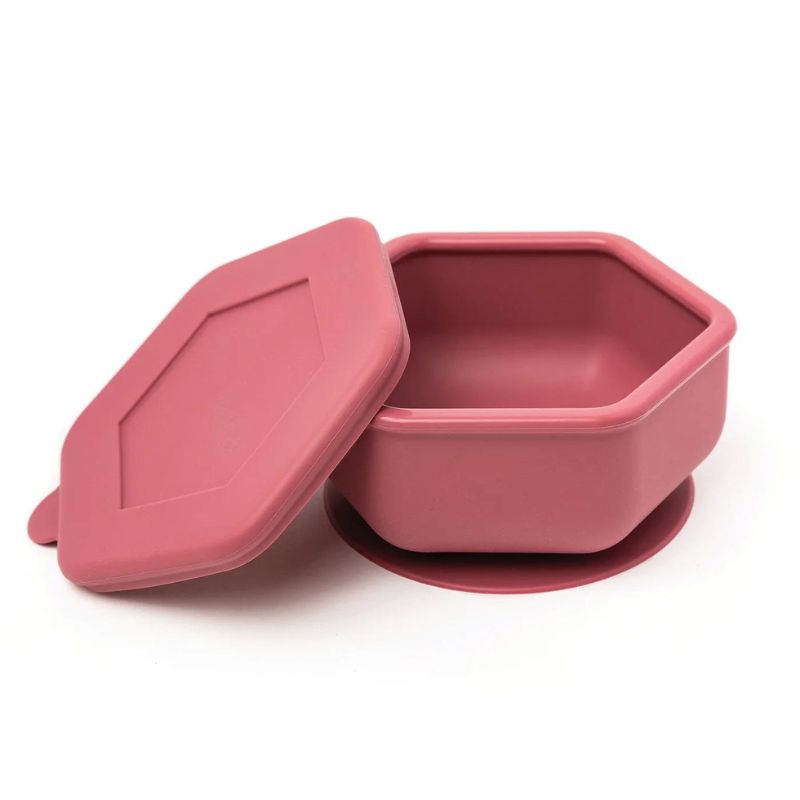 Silicone Bowl and Lid Set Burgundy