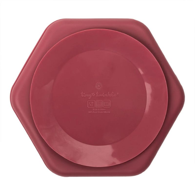 Silicone Suction Plate  Burgundy