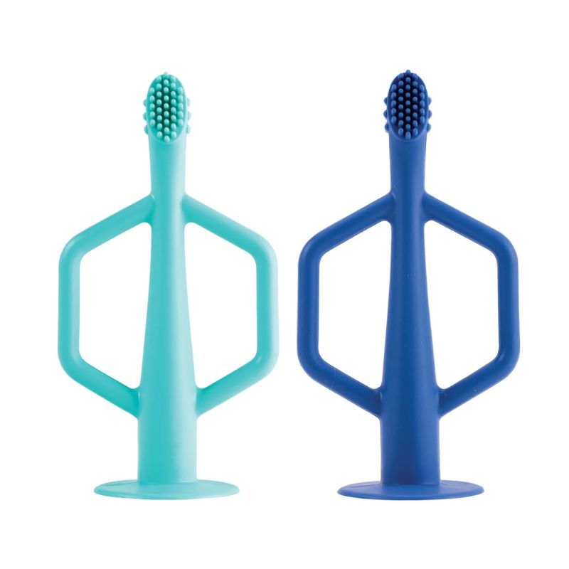 Silicone Training Toothbrushes - 2 Pack Indigo/Mint