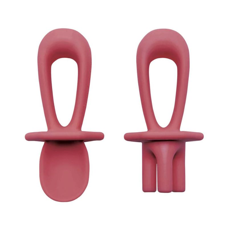 Silicone Training Utensils Burgundy