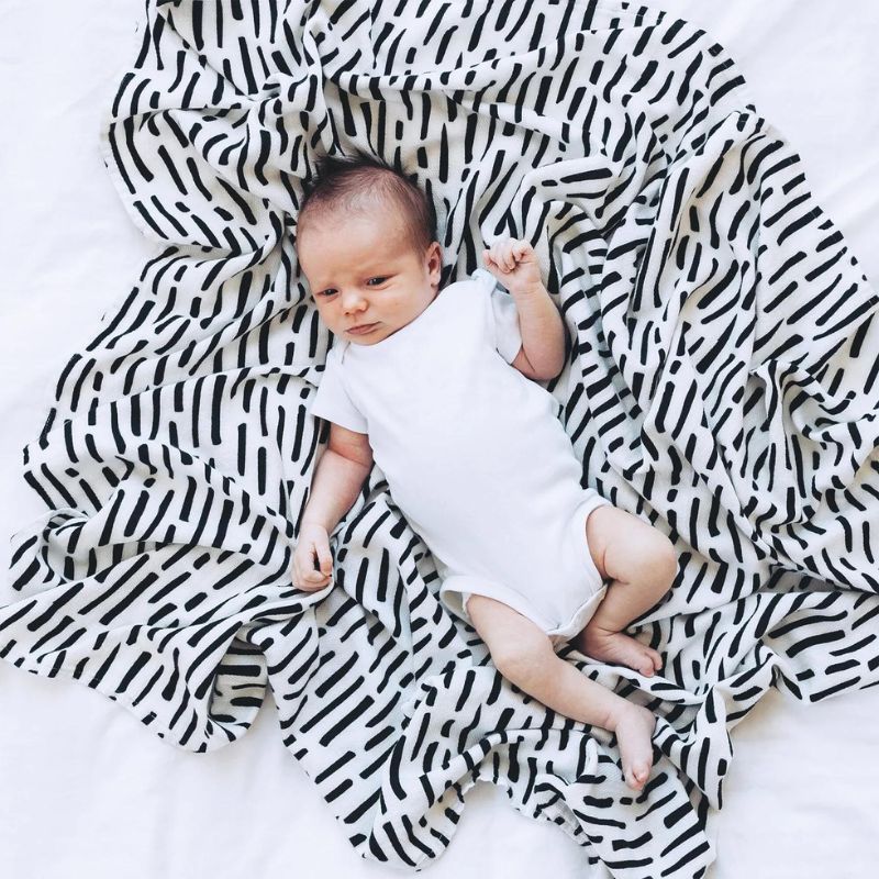 Kaffle Swaddle Blanket Ink Strokes