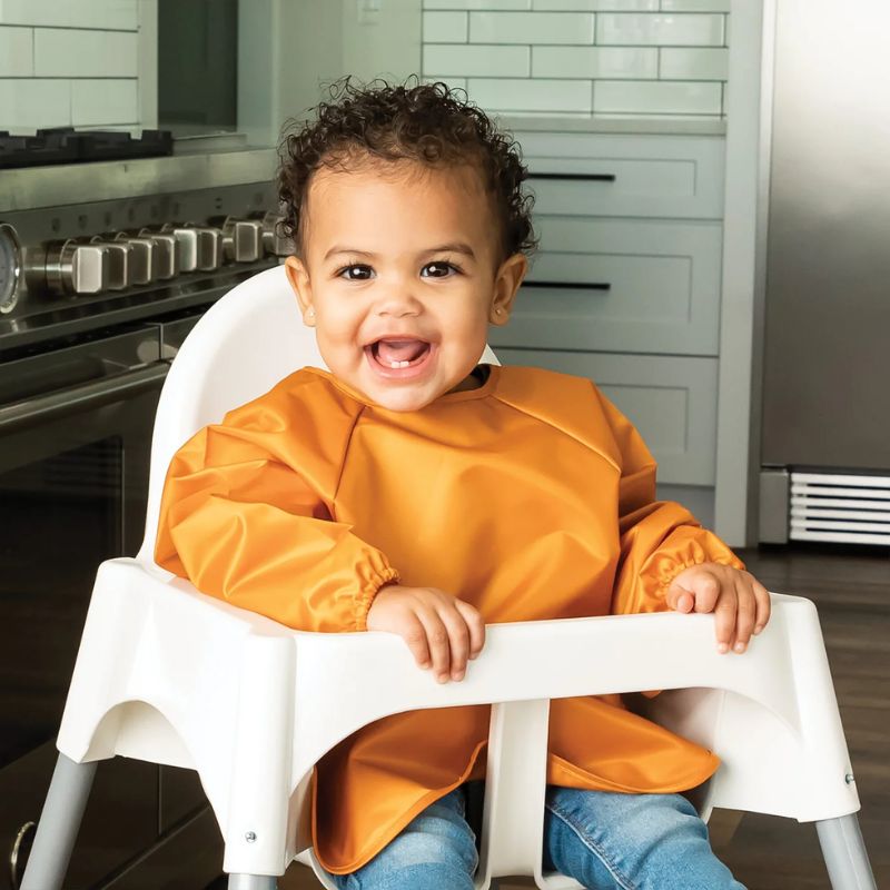 Mess-proof Full Sleeve Bibs - 2 Pack Sand/Cinnamon