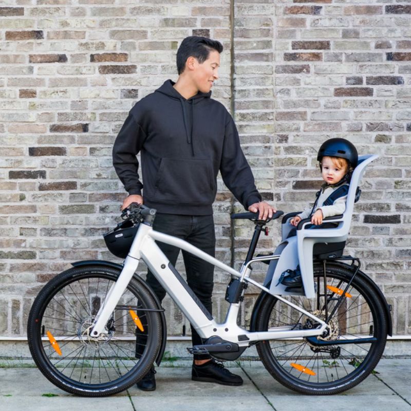 RideAlong Tiltable Child Bike Seat Light Gray Snuggle Bugz