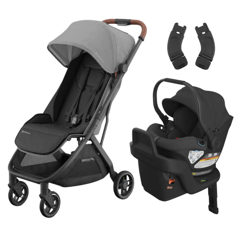 Minu V3 Stroller + Aria Infant Car Seat + Car Seat Adapters Travel System