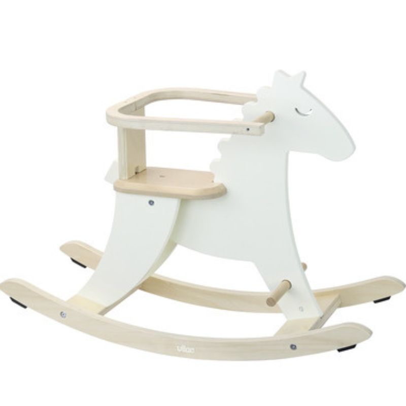 Rocking Horse with Security Hoop Ivory White