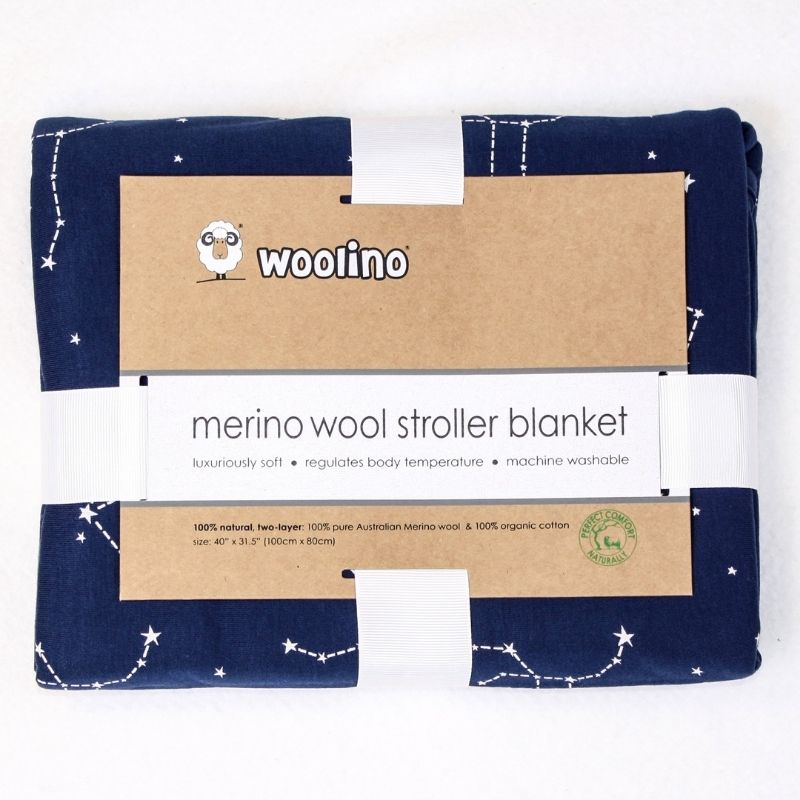 Merino Wool Stroller Blankets Night Sky