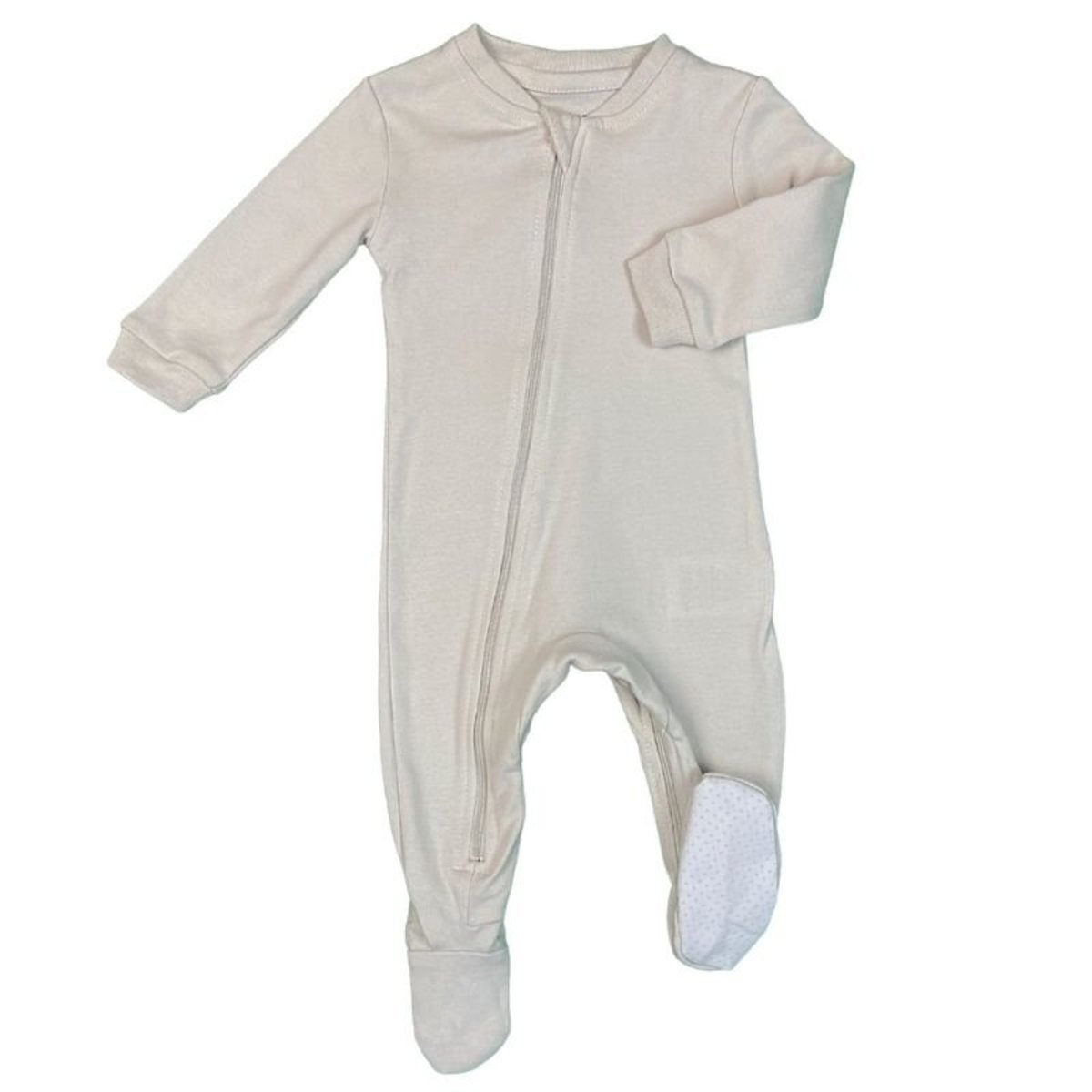 Solid Organic Footed Sleepers Baby Grey