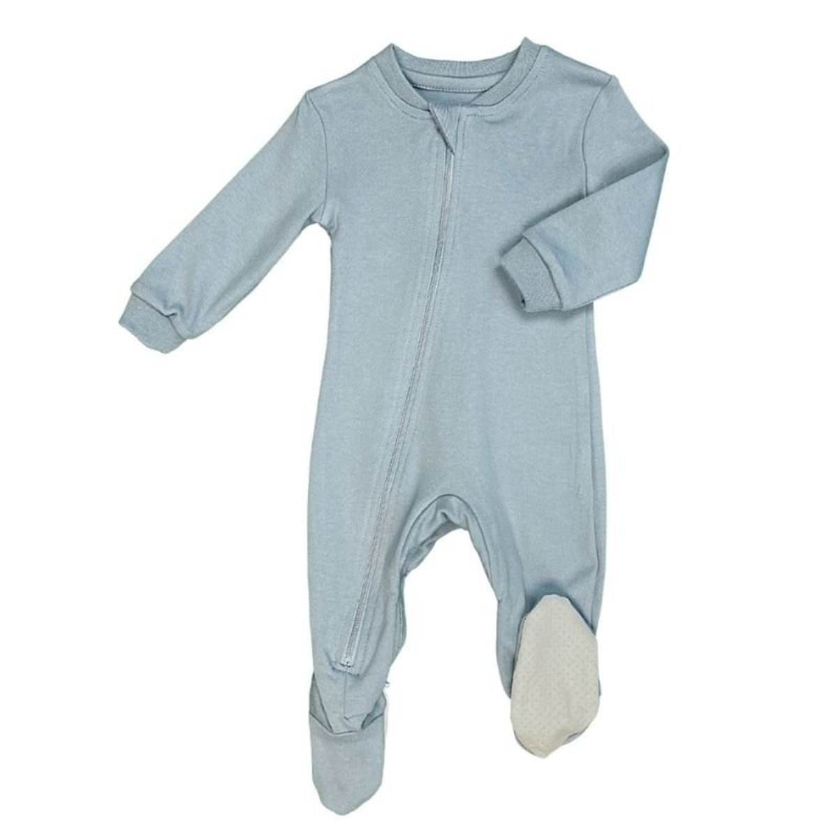 Solid Organic Footed Sleepers Into You Blue
