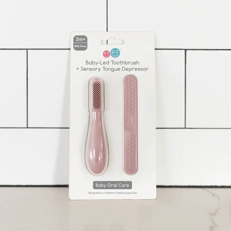 Baby-Led Toothbrush + Sensory Tongue Depressor Dual Pack