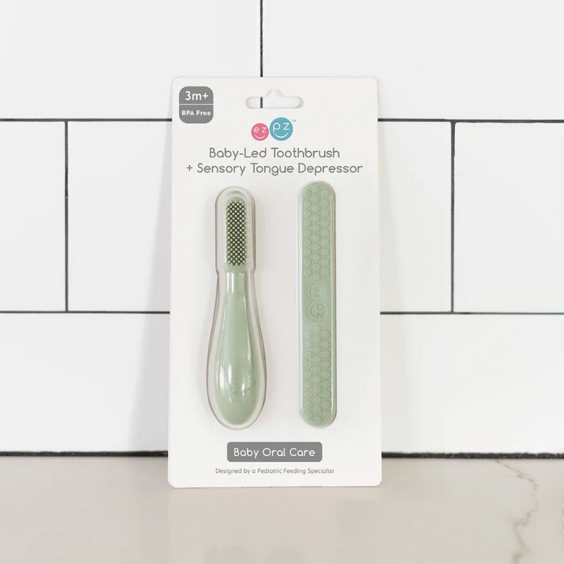 Baby-Led Toothbrush + Sensory Tongue Depressor Dual Pack