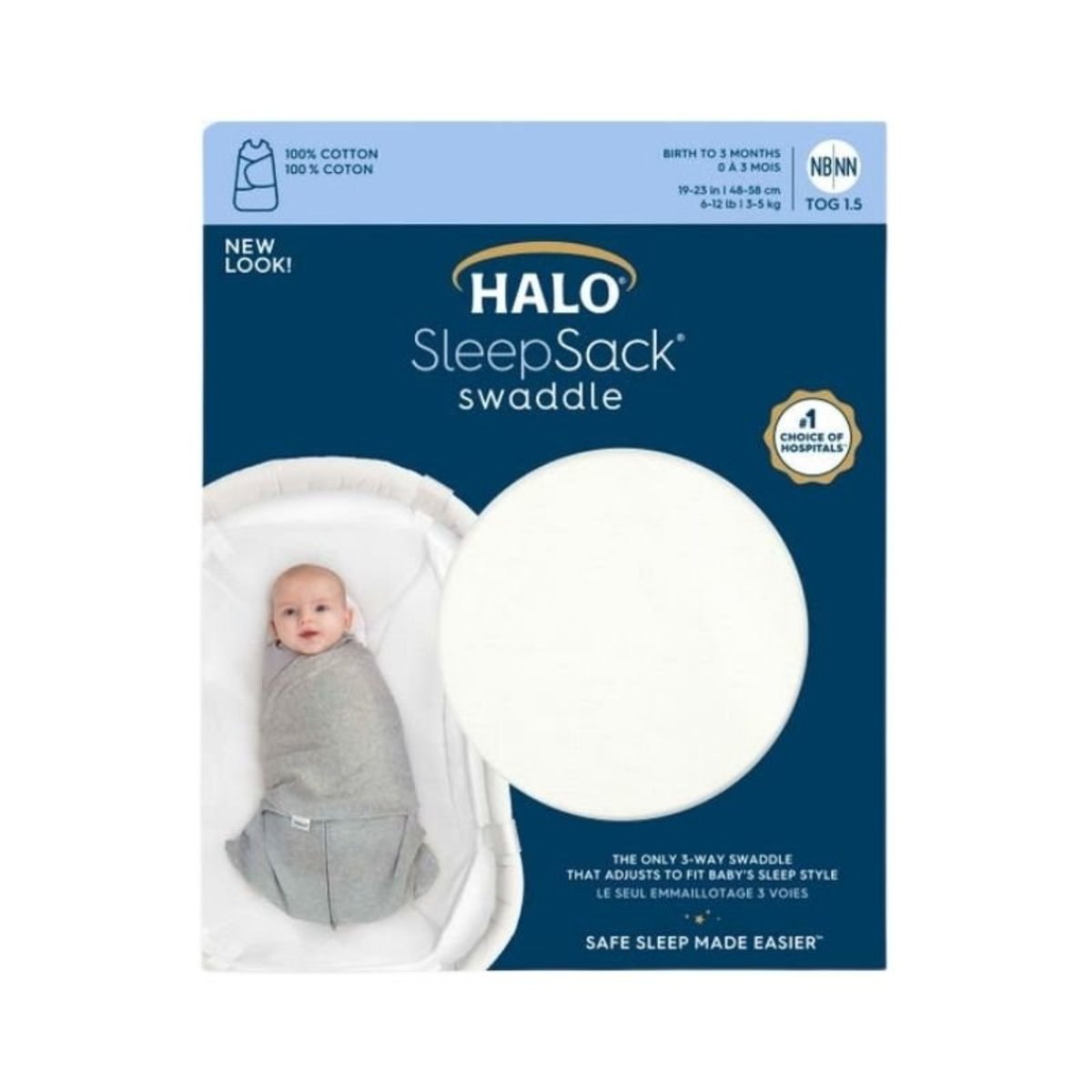 Cotton Swaddle Sleepsack 1.5 Tog Cream