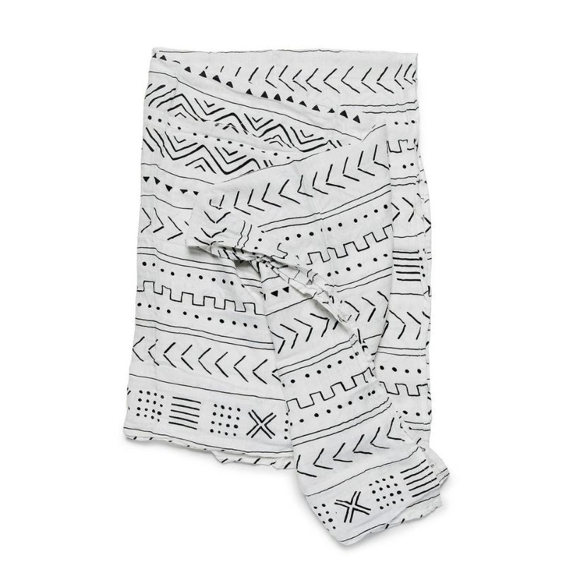 Luxe Muslin Swaddle Mudcloth White