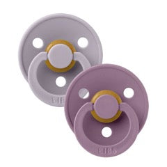 Natural Rubber Pacifier Combo - 2 Pack Grey & Mauve
