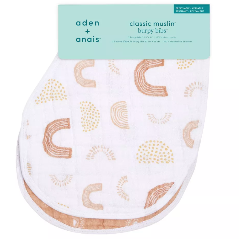 Cotton Muslin Burpy Bibs - 2 Pack