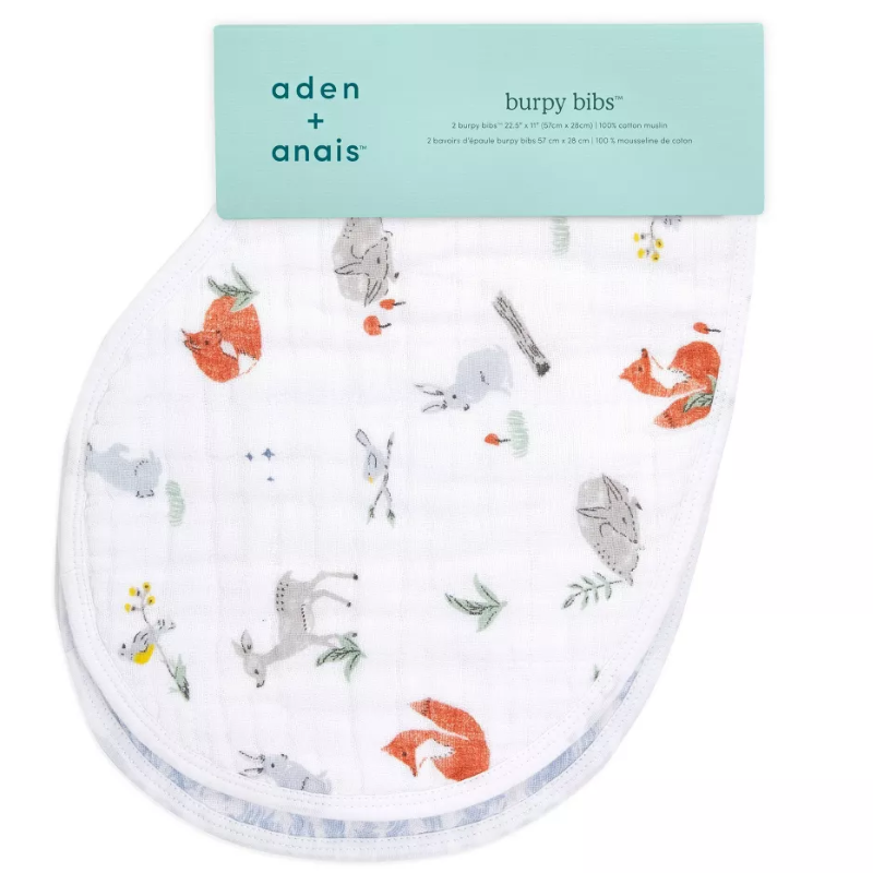 Cotton Muslin Burpy Bibs - 2 Pack