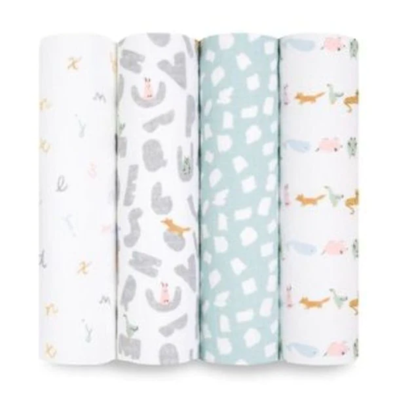 Cotton Muslin Swaddles - 4 Pack