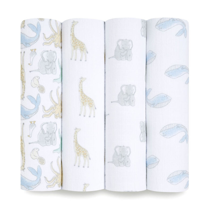 Cotton Muslin Swaddles - 4 Pack