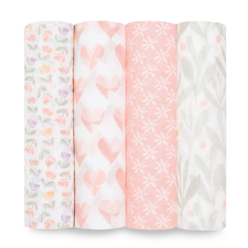 Cotton Muslin Swaddles - 4 Pack